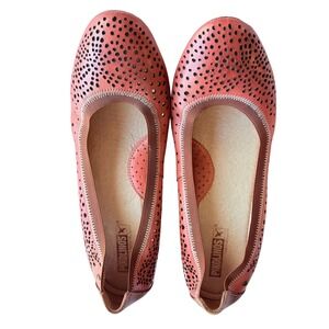 Pikolinos Alcoi Coral Leather Perforated Wedge Pumps EU 40 US 9-9.5 Spain